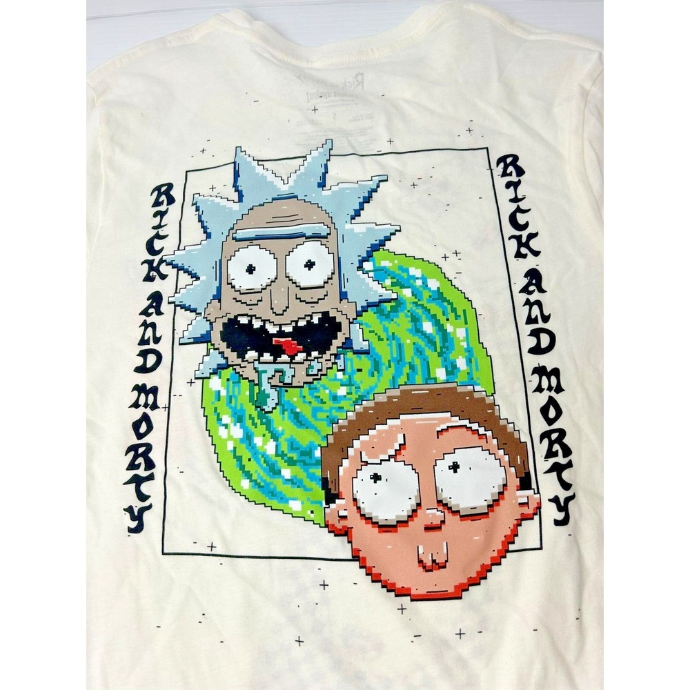 Rick and Morty T Shirt Mens Size Small Pixel Art Graphic Front Back NWT - Picture 4 of 9